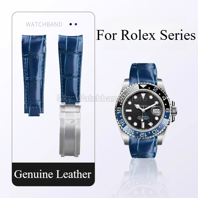 Luxury Watch Jaeger Lecoultre - オリジナルスタイル本革カーフスキン時計ストラップロレックスデイトナブラックグリーンブルーサブマリーナーヨットマスターシリーズ時計バンド用
