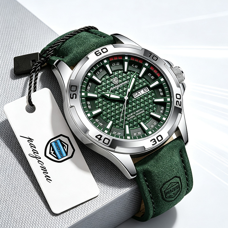 Luxury Watch Collection Box - PAAZOMU 高級ブランドメンズ腕時計 ファッションクォーツ 男性用レザーストラップ カジュアルスポーツ 防水