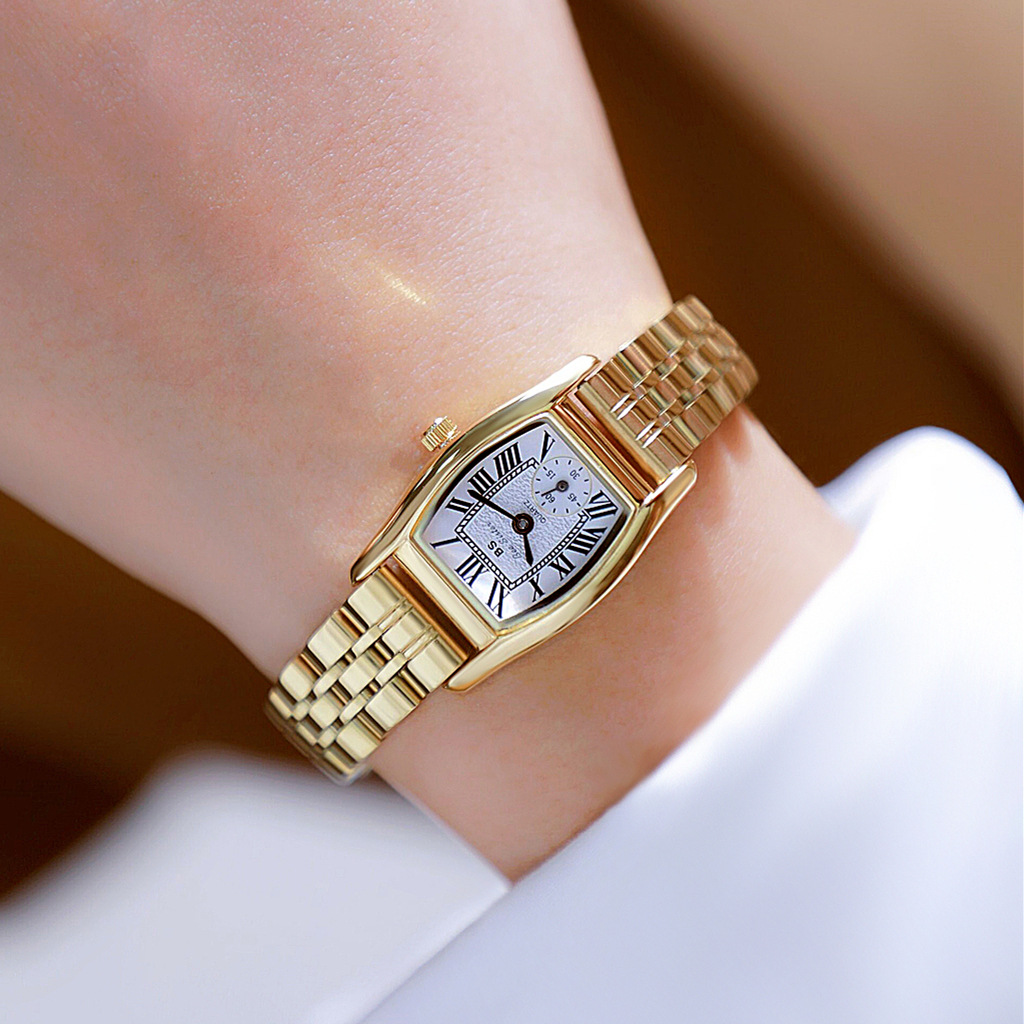 Luxury Watch Cartier - BS レディース腕時計多用途レトロスタイル高級ブランドレザースチールストラップ防水レディースファッションクォーツ時計腕時計ギフト