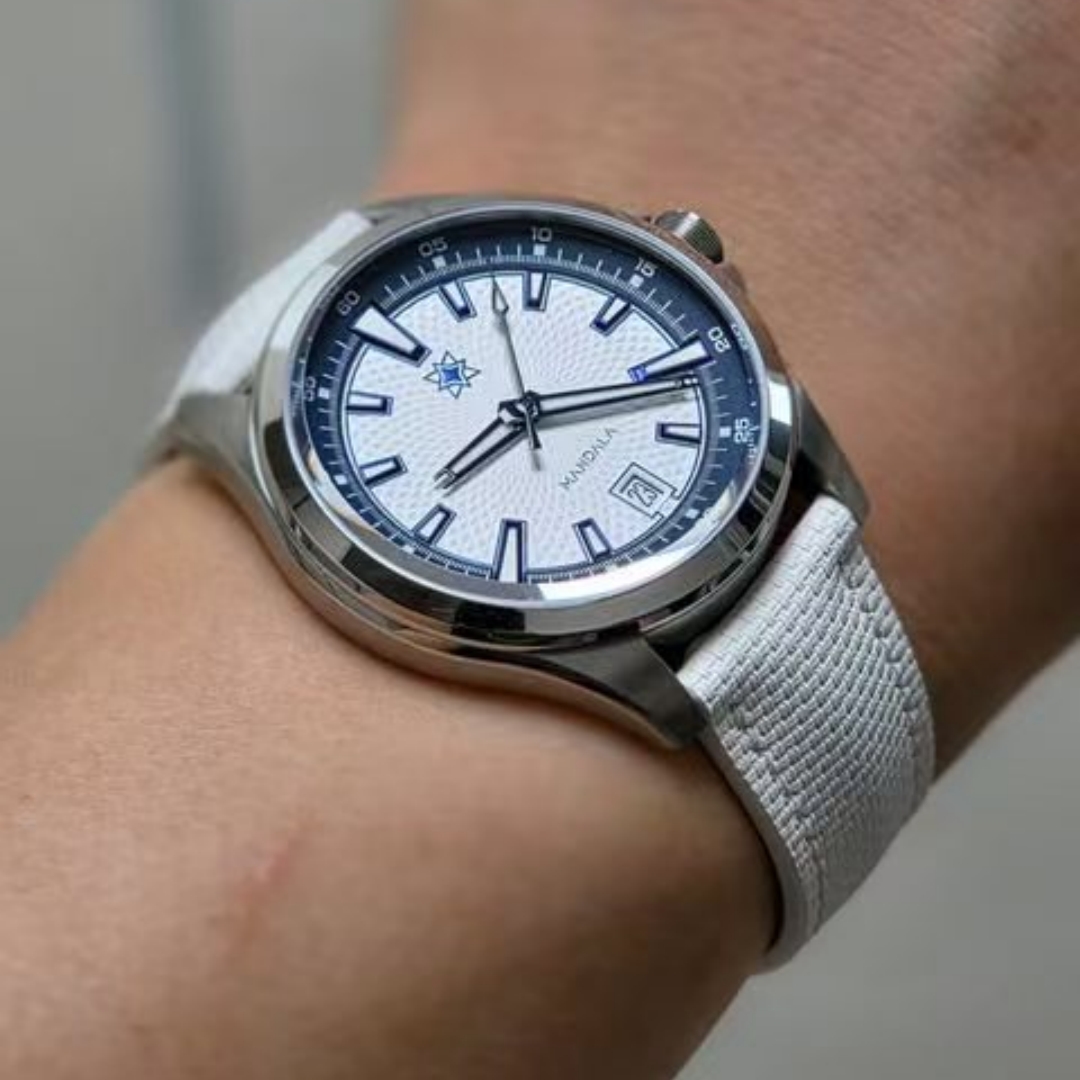 Luxury Watch Jaeger Lecoultre - 20mmセイルクロスFKMラバー本革時計ストラップ ロレックスグランドセイコー対応 フラットエンドユニバーサルウォッチバンド