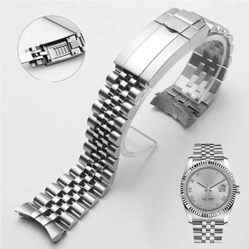Luxury Watch Jaeger Lecoultre - メンズジュビリー時計バンド,高級ブレスレット,モッドパーツ,交換用アクセサリー,20mm,904l,ロレックスサブgmt,ヨット,デイトナ
