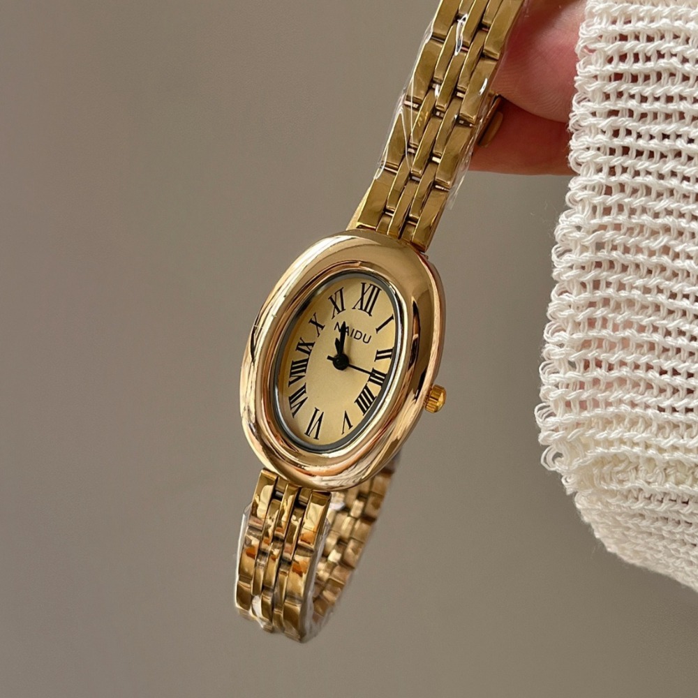 Luxury Watch Cartier - レディース向けホットセールファッションウォッチ、ミッドアンティークスタイルオーバルダイヤルスモールゴールドウォッチ、調整可能なスチールストラップクォーツ腕時計、卸売