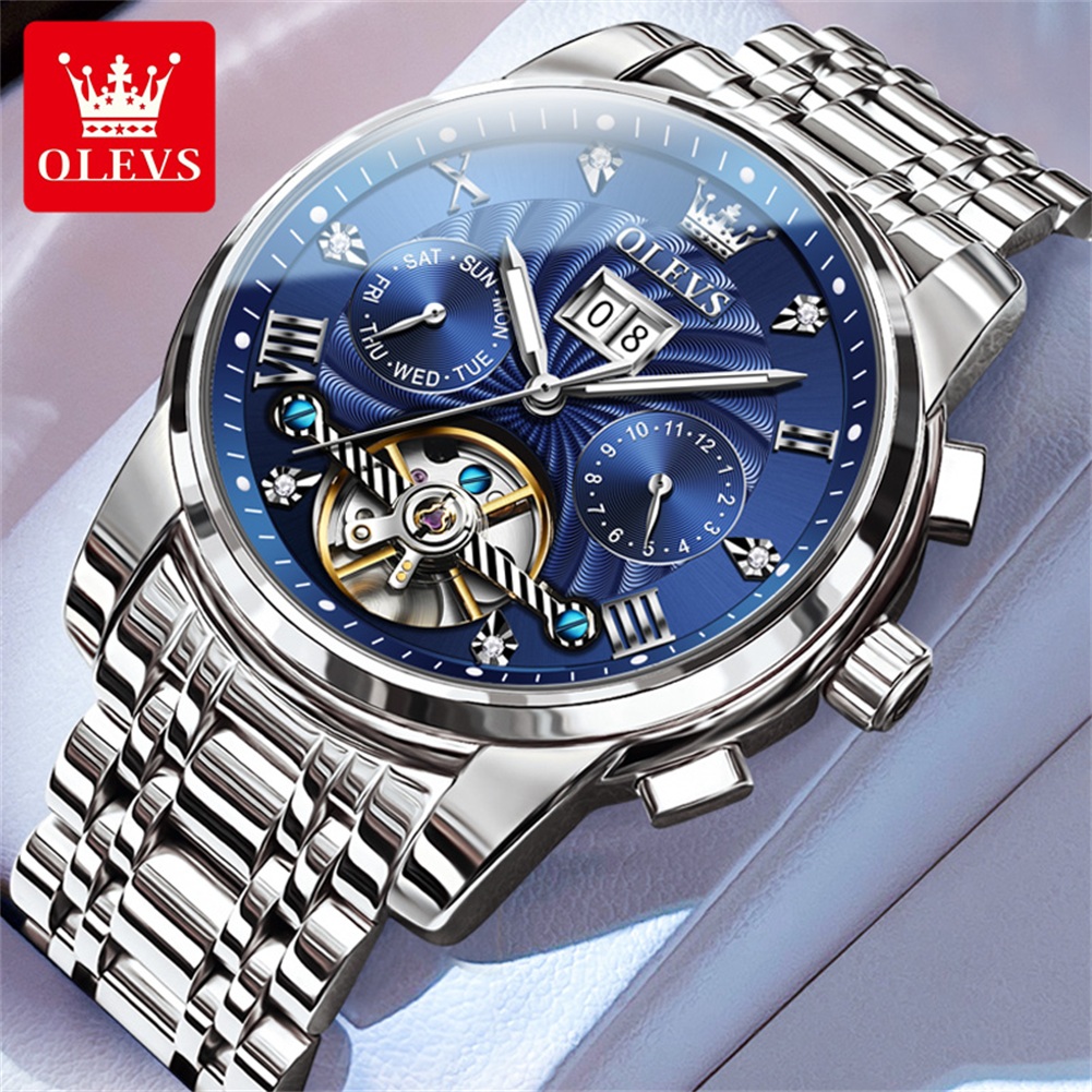 Luxury Watch Collection Box - OLEVS 9910 ブランドオリジナル正規品 メンズ腕時計 高級ギフトボックス スチールベルト