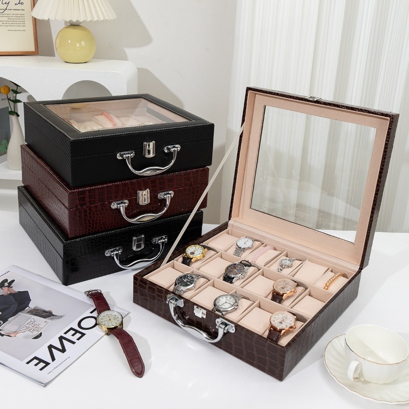 レトロ時計収納ボックス革製時計ディスプレイボックス高級 18 - Luxury Watch Collection Box のレビューと価格