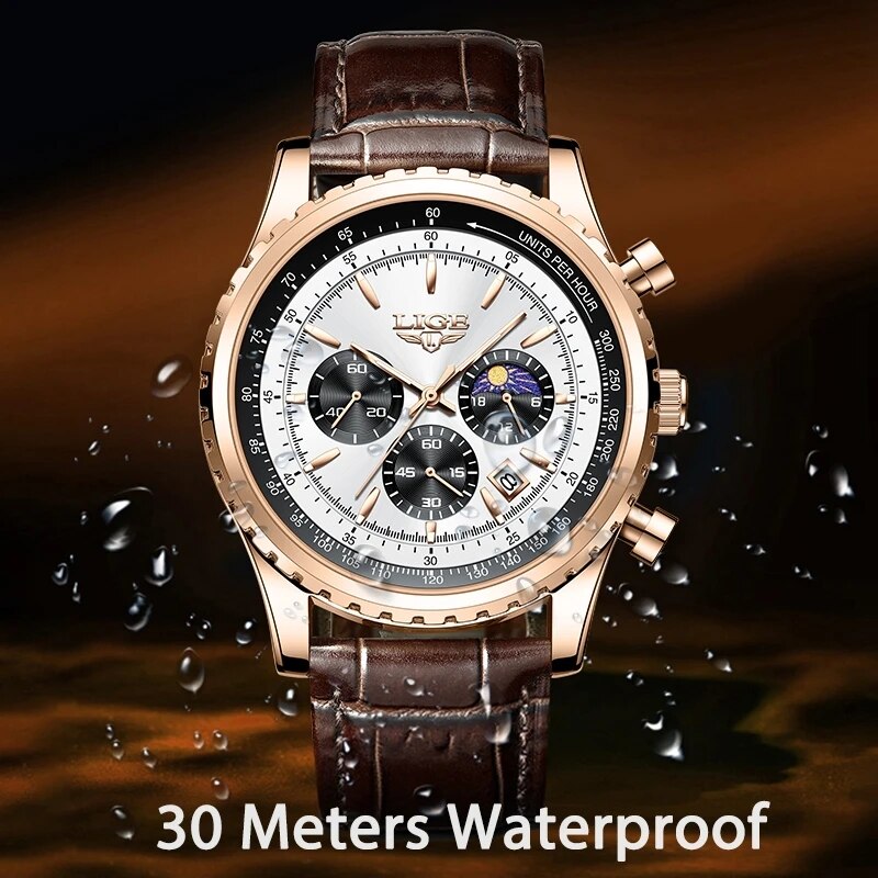 Lige新メンズ時計トップブランド高級男性用腕時計革クォーツ - Luxury Watch Collection Box のレビューと価格