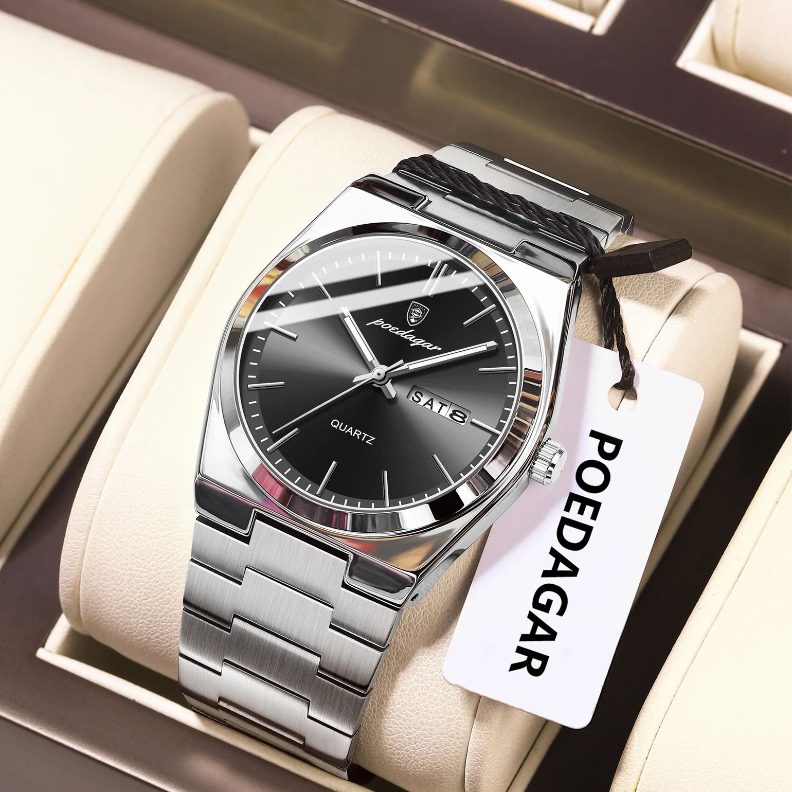 POEDAGAR 高級メンズクォーツ腕時計 防水 夜光 日付 - Luxury Watch Cartier のレビューと価格