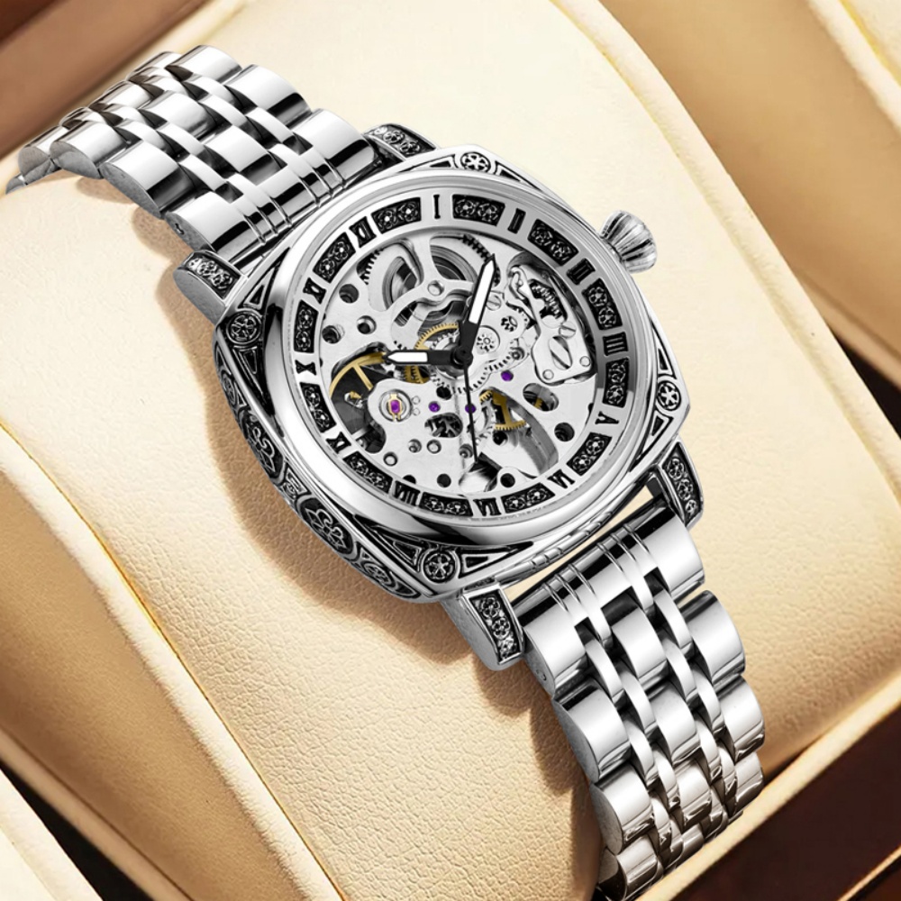 パーソナライズされた女性用中空機械式時計、ヴィンテージ彫刻入 - Luxury Watch Value のレビューと価格