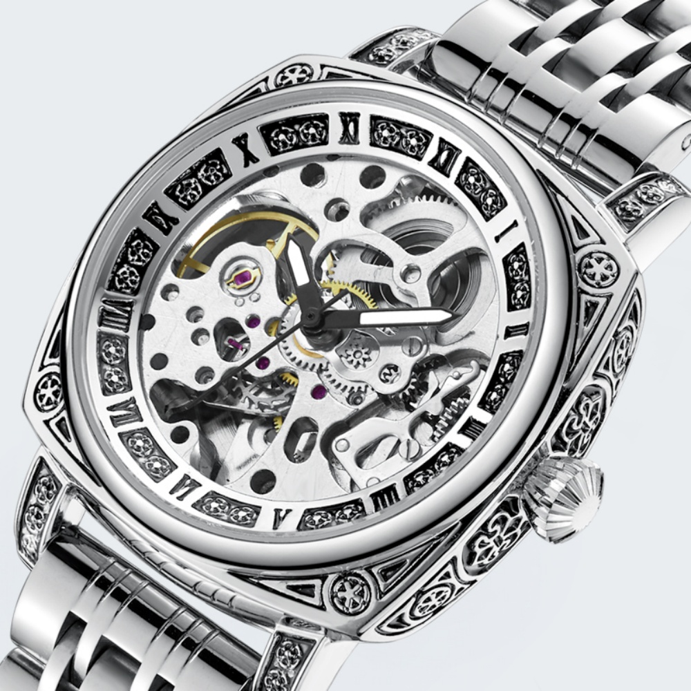 パーソナライズされた女性用中空機械式時計、ヴィンテージ彫刻入 - Luxury Watch Value のレビューと価格