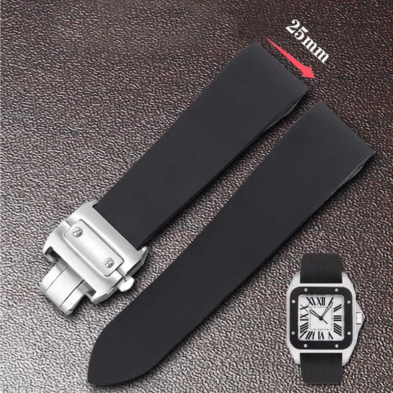 防水ラバーウォッチストラップ、ソフトシリコン、ステンレススチ - Luxury Watch Cartier のレビューと価格