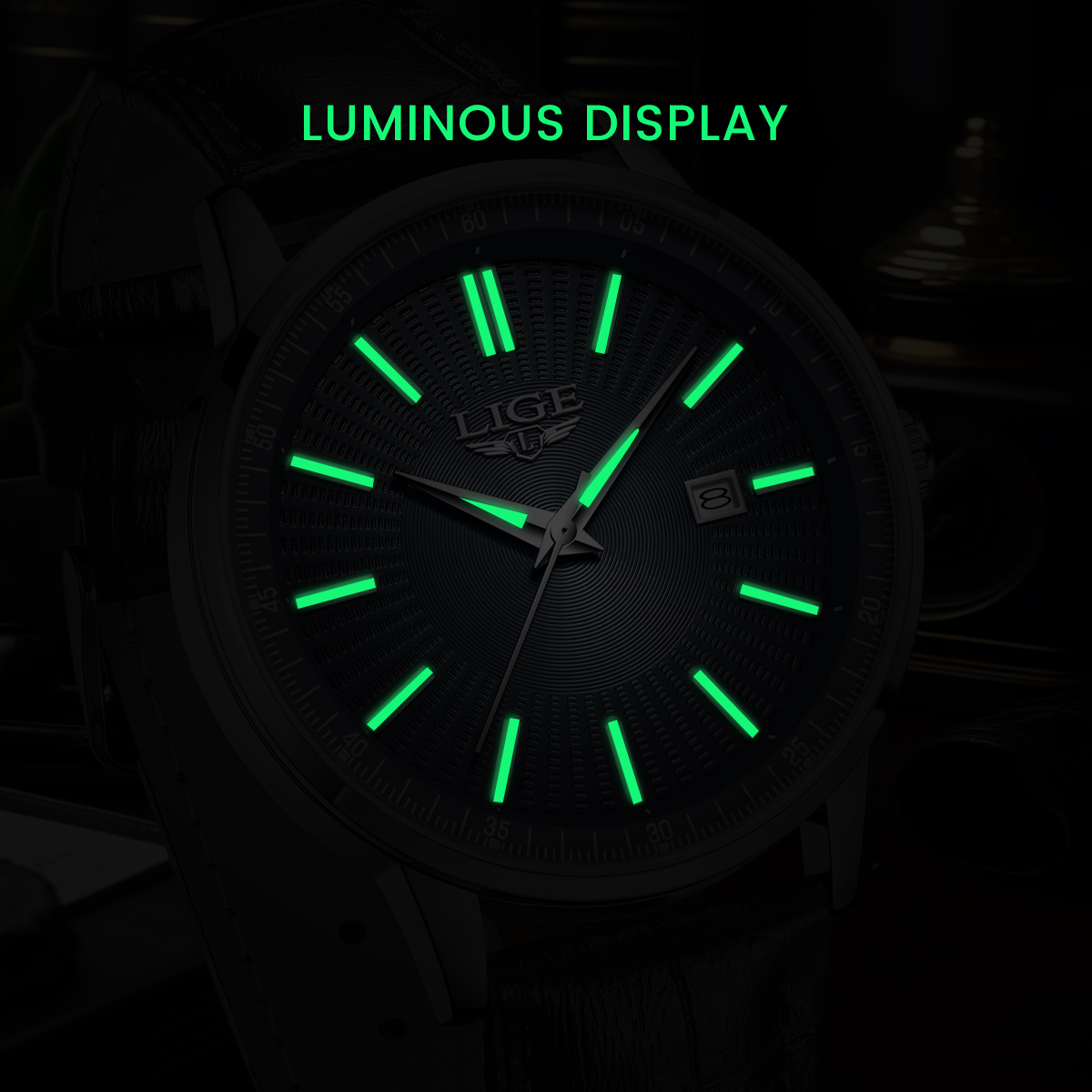 LIGEトップブランド高級メンズ腕時計 ビジネスレザー クォ - Luxury Watch Collection Box のレビューと価格